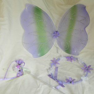 ...NEW Child Flower Fairy Wings Set Costume